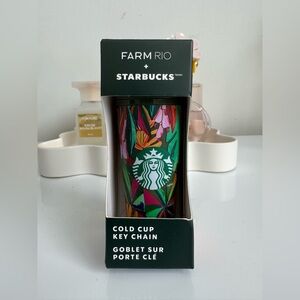New Starbucks x Farm Rio Cold Cup Key Chain - Green and Multicolor